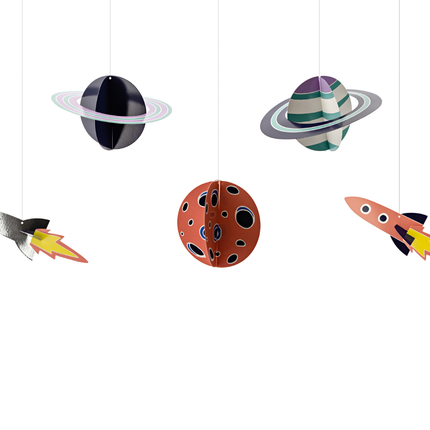 planeten en raketten hangende versiering