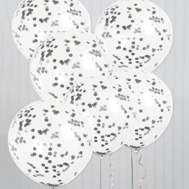 Confettiballonnen met zwarte confetti