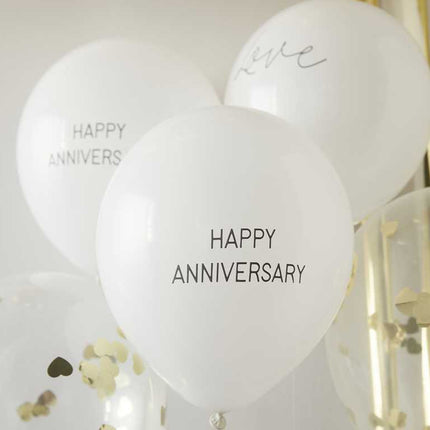 Ballonnen Happy Anniversary - 5 stuks