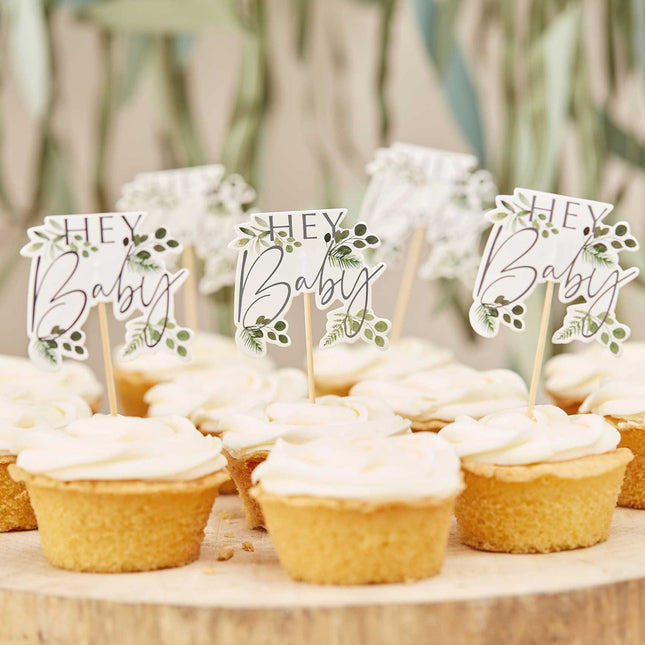 Cupcakes met Toppers met Hey Baby erop