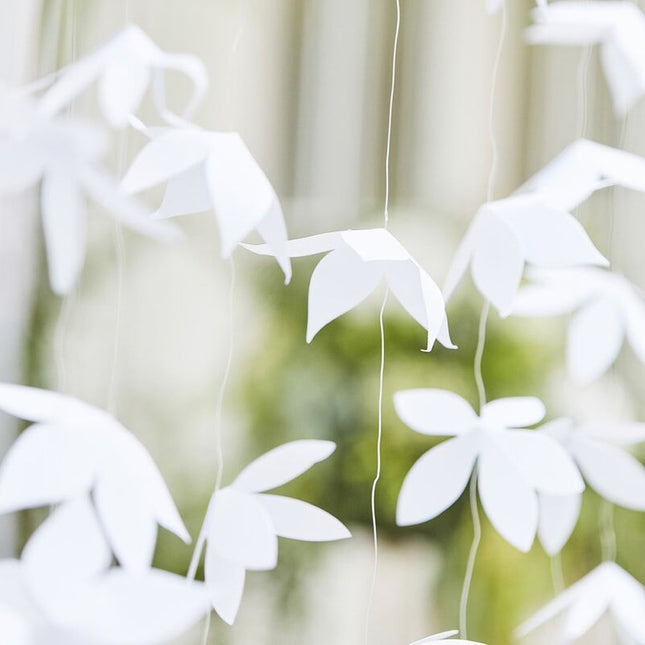 Backdrop Bloemen Wit - 1.8 meter