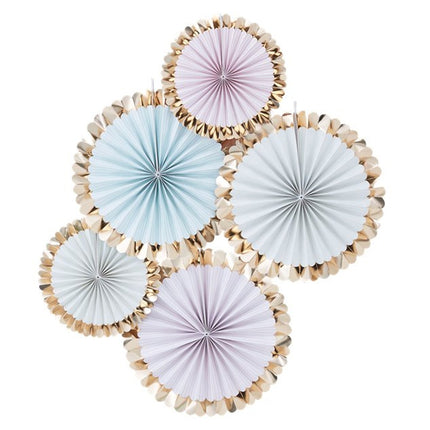 Waaiers Pastel Goud - 5 stuks