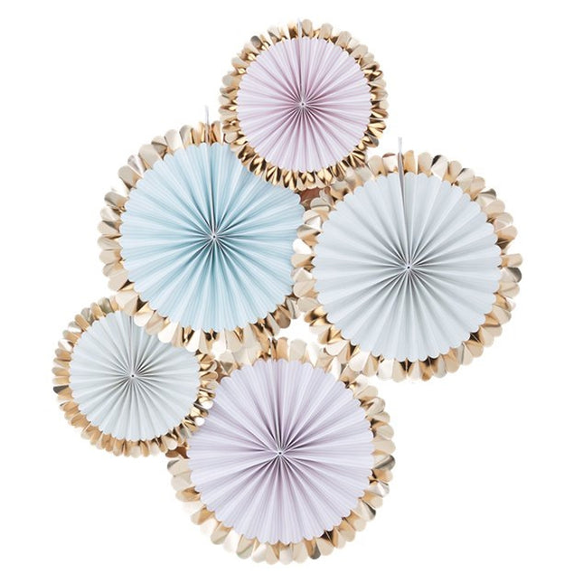 Waaiers Pastel Goud - 5 stuks