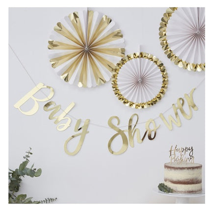 Slingerlijn 'Baby Shower' Goud - 1.5 meter