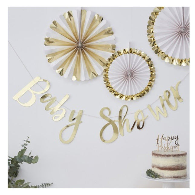 Slingerlijn 'Baby Shower' Goud - 1.5 meter