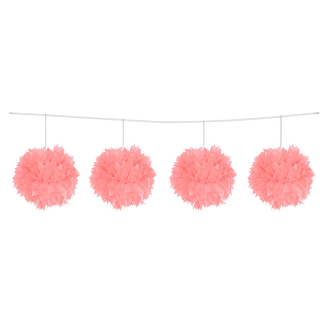 Pom Poms - Slinger Roze - 3 meter