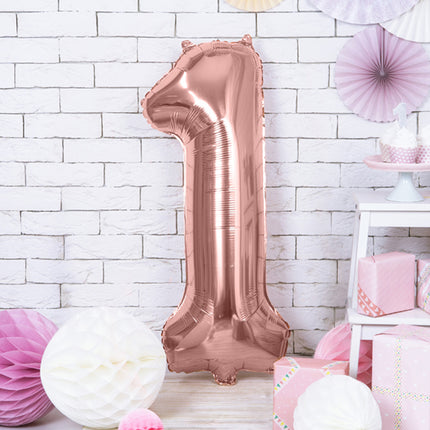 Foliecijfers 1 - Rosé Goud 86 cm