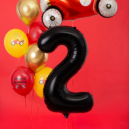Foliecijfer 2 - Zwart 86 cm