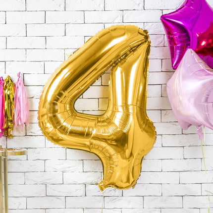 Foliecijfers 4 - Goud 86 cm