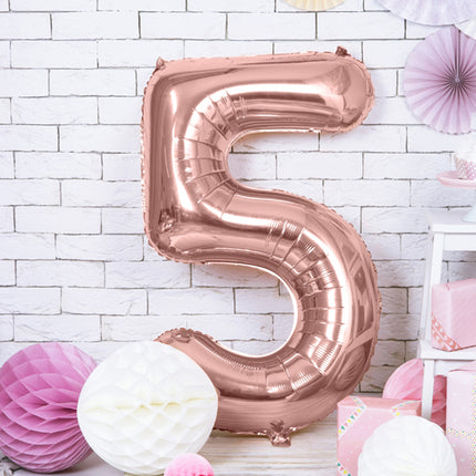 Foliecijfers 5 - Rosé Goud 86 cm