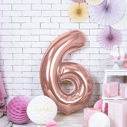 Foliecijfers 6 - Rosé Goud 86 cm