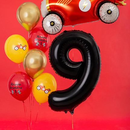 Foliecijfer 9 - Zwart 86 cm