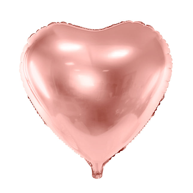 Folieballon Hart Rosé Goud - 45 Centimeter