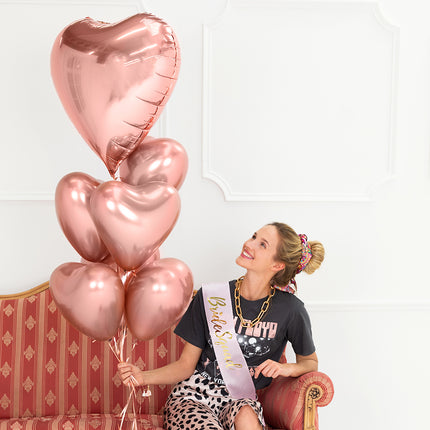 Folieballon Hart Rosé Goud - 45 Centimeter