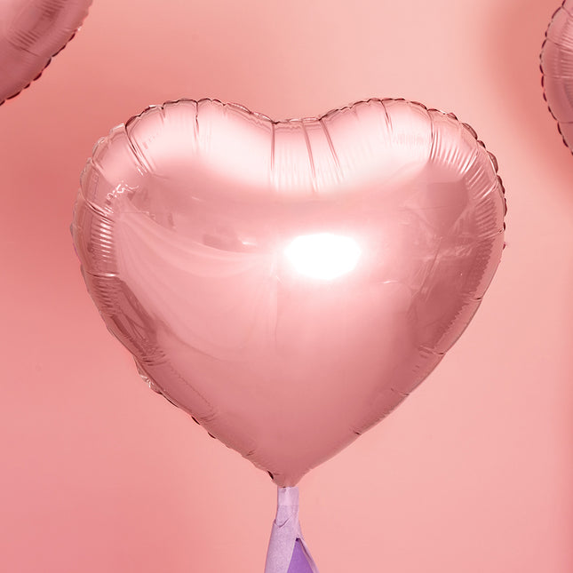 Folieballon Hart Rosé Goud - 45 Centimeter
