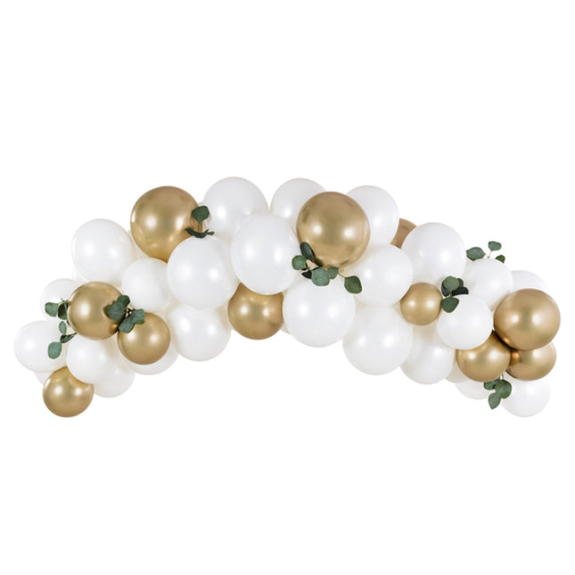 Ballon Versiering Wit Goud - 60 stuks