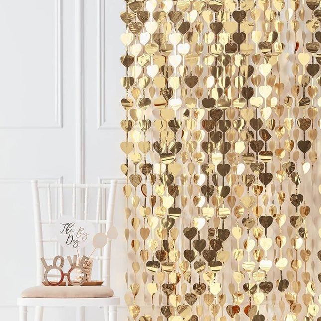 Backdrop Harten Goud - 2.5 Meter