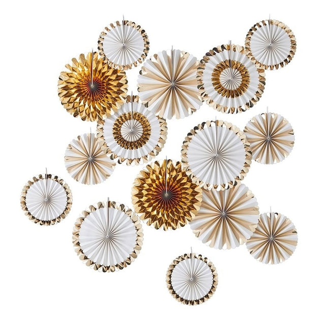 Waaiers Goud Set - 15 stuks