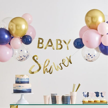 Pakket 'Baby Shower' Slingers & Ballonnen - 2 meter