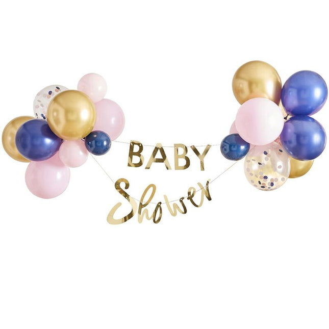 Pakket 'Baby Shower' Slingers & Ballonnen - 2 meter