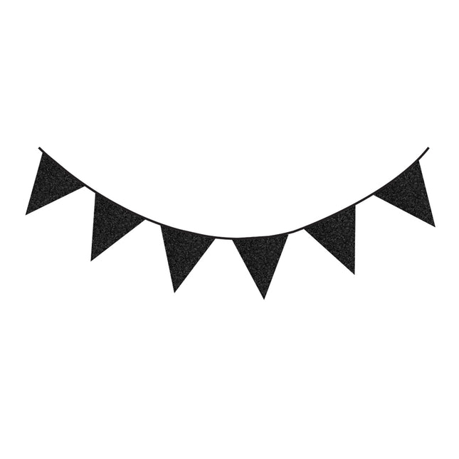 Slinger Zwart Glitter - 6 Meter
