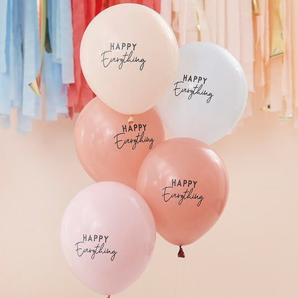 Ballonnen 'Happy Everything' Pastel - 5 stuks