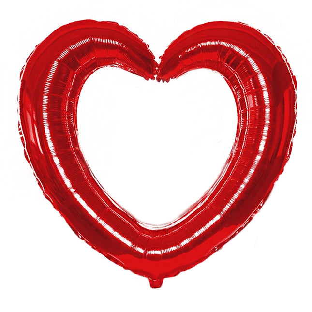 Folieballon Hart - Rood