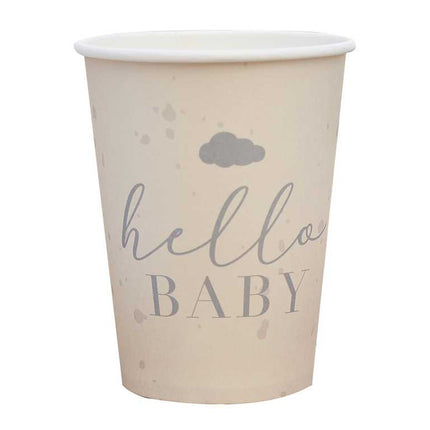 Papieren beker met de tekst 'Hello Baby'