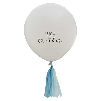 Grote Ballon met big brother en blauwe tassel eronder