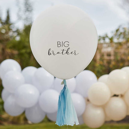 Grote Ballon met big brother en blauwe tassel eronder