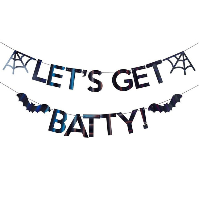 Letterbanner Let's Get Batty - 2.5 meter