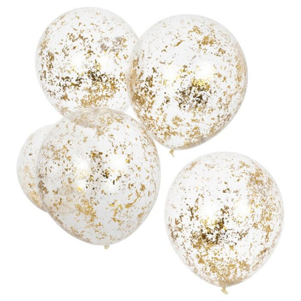 Ballon - Gescheurde Confetti Goud - 5 stuks