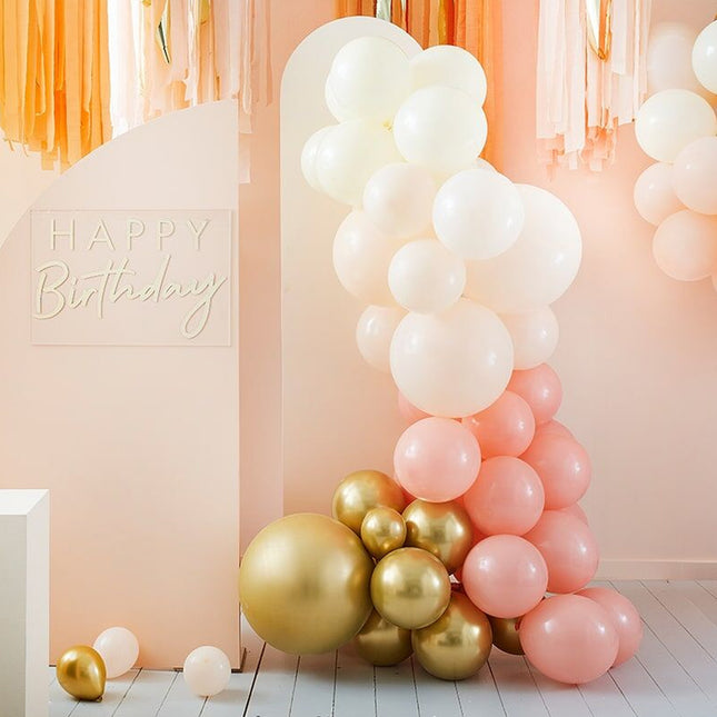 Ballonnenversiering Peach & Gold - 75 stuks