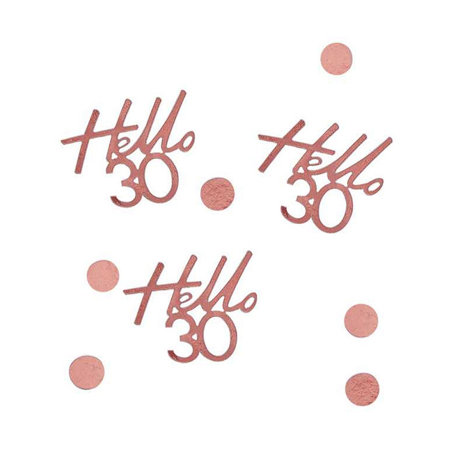 Tafel Confetti met tekst Hello 30