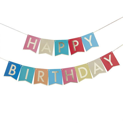 Letterbanner 'Happy Birthday' Multicolor - 170 cm