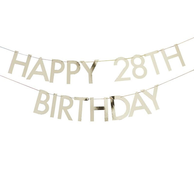 Slinger Happy Birthday Customizable Goud - 1.5 Meter