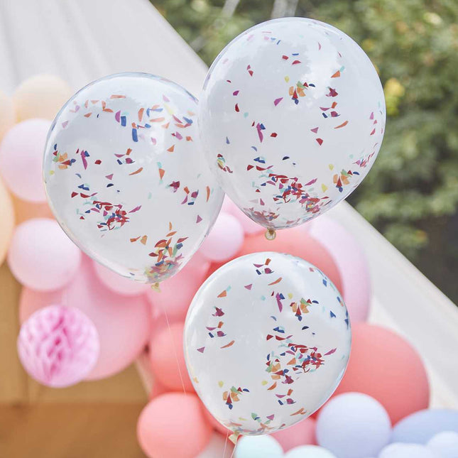 dubbellaagse ballon met confetti ertussen