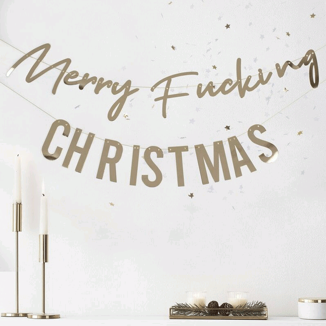 Letterbanner 'Merry Fucking Christmas' - 1.5 meter