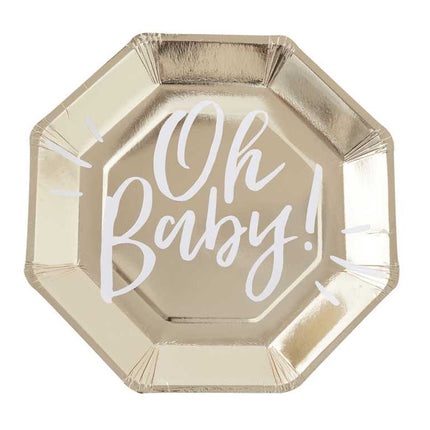 gouden bordjes met Oh baby erop