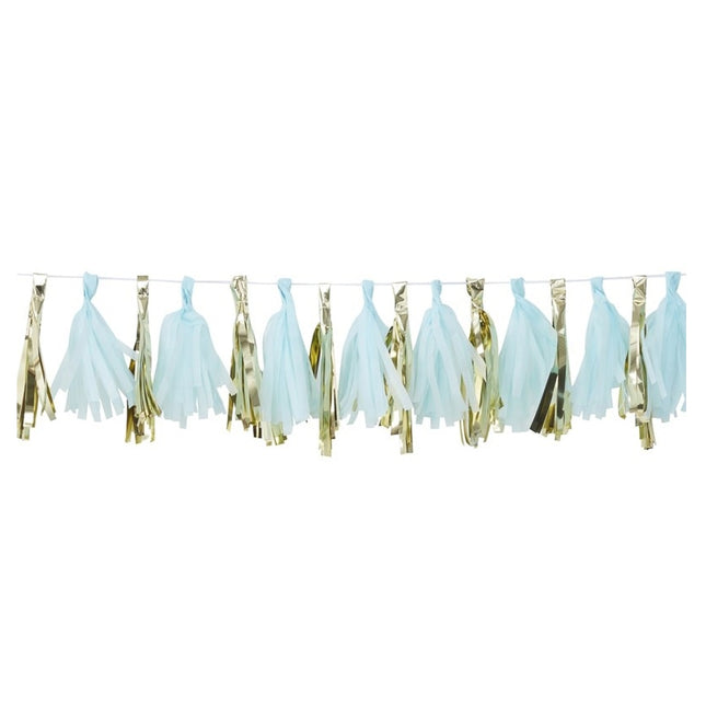 Tassel Slinger Blauw Goud - 2 Meter