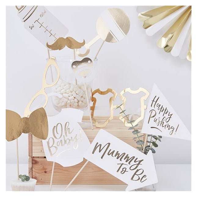 Photo Booth Props Baby Shower - 10 stuks