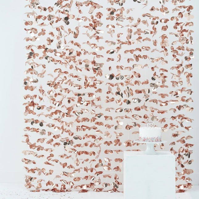 Backdrop Bloemen Rosé Goud - 2 Meter - sfeer
