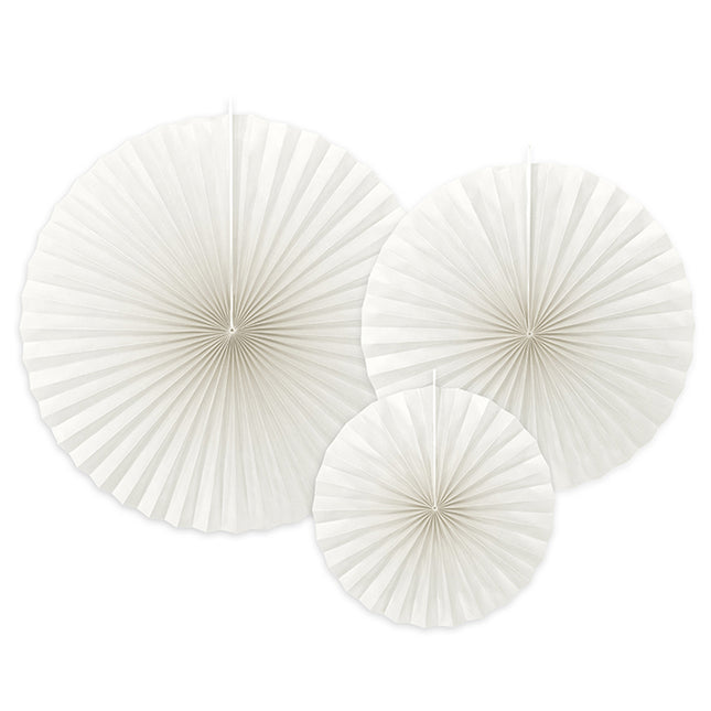 Waaiers Off-White - 3 stuks