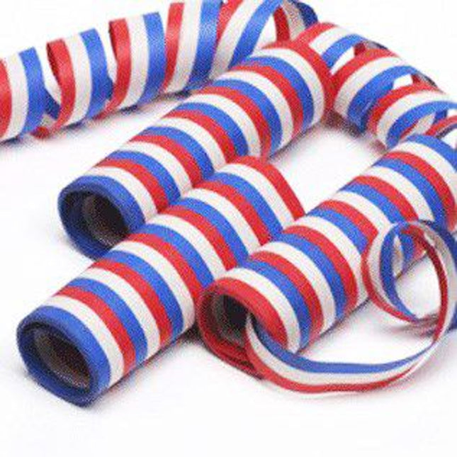 Serpentine in de kleuren rood, wit en blauw