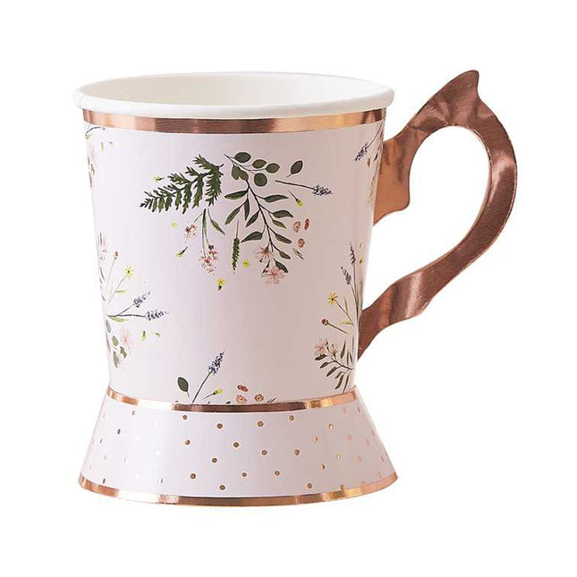 papieren thee kopje met bloemetjes design