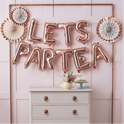 Folieballon 'Lets Partea' Rosé Goud