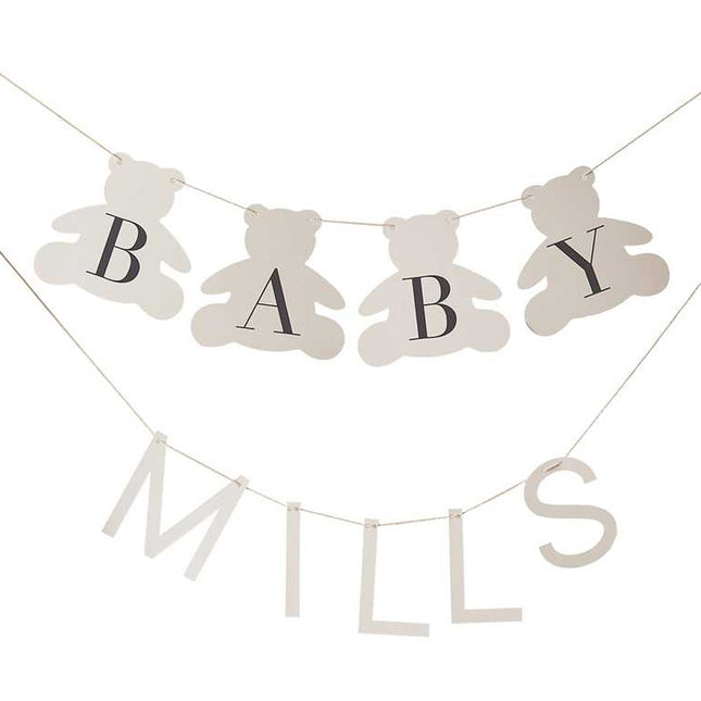 Letter banner met beertjes en de naam van je baby