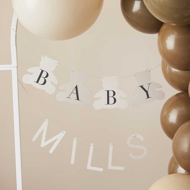 Letter banner met beertjes en de naam van je baby