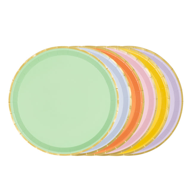 Multicolor Happy Birthday - 6 stuks