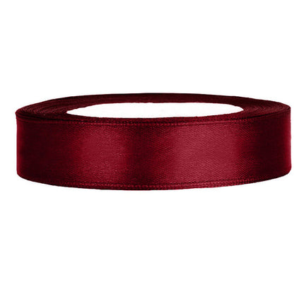 Satijnlint Bordeaux Rood - 25 Meter